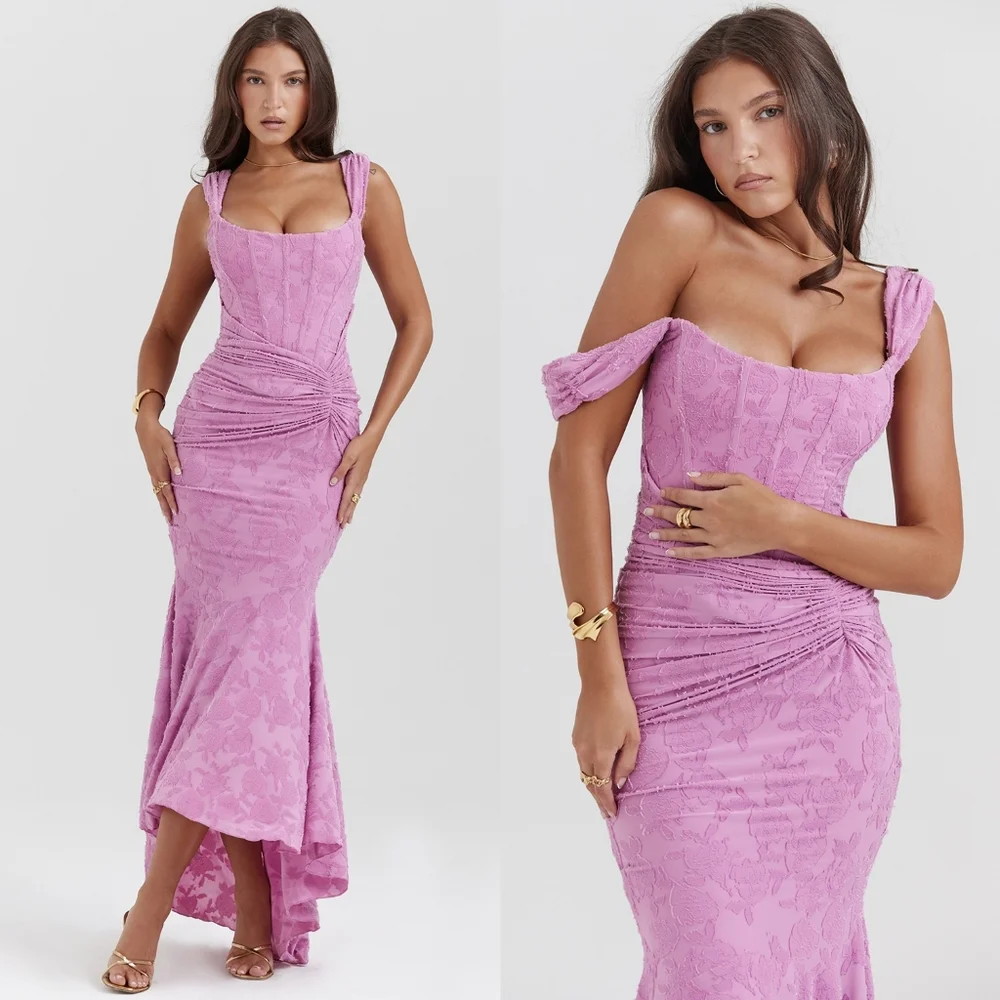 House of CB 'Cesca' Rose Pink Floral Maxi Dress/Gown - Picture 3 of 9